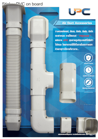 อุปกรณ์ฝาครอบเพดาน รางครอบท่อแอร์ UWC-75BK (75 มม.) WALL CAP UPC UPVC DUCT LINER_6
